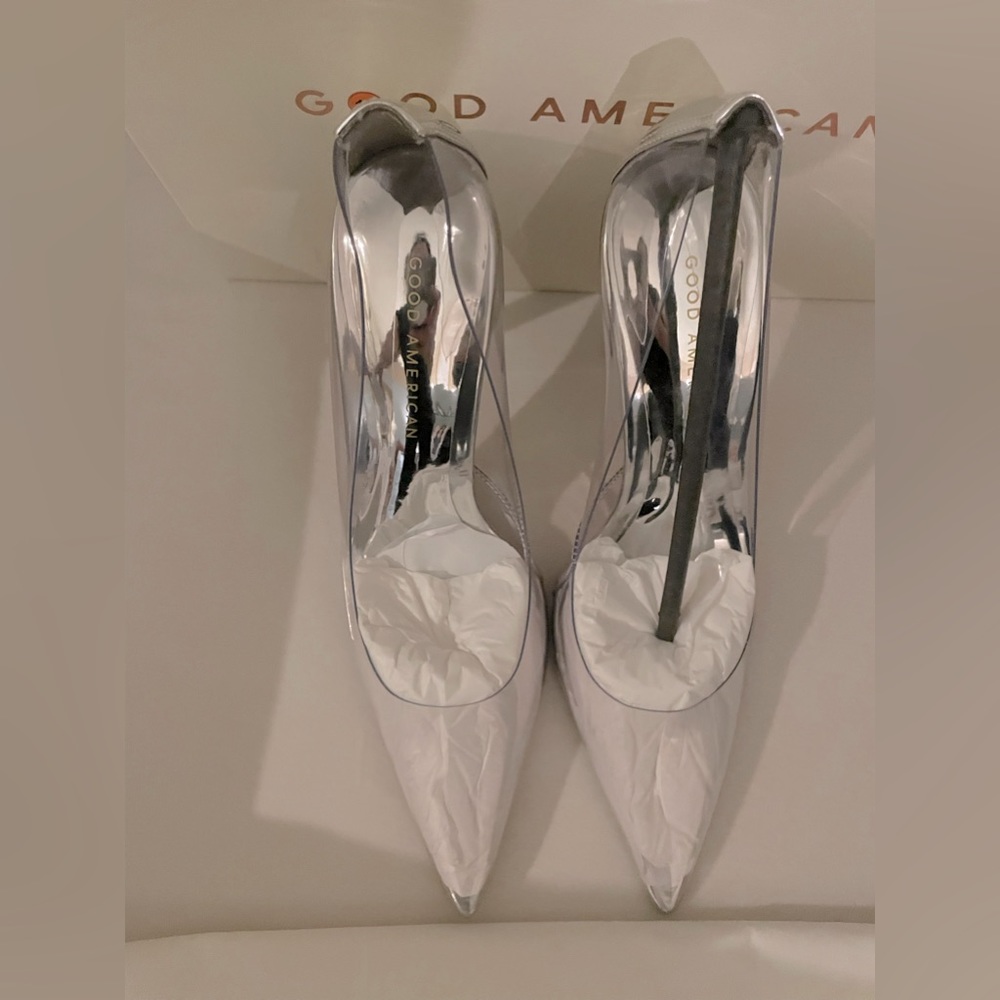 NIB Good American Clear Cinderella Heels Pumps 7.5 Box,Dust Bags Included - Picture 14 of 15